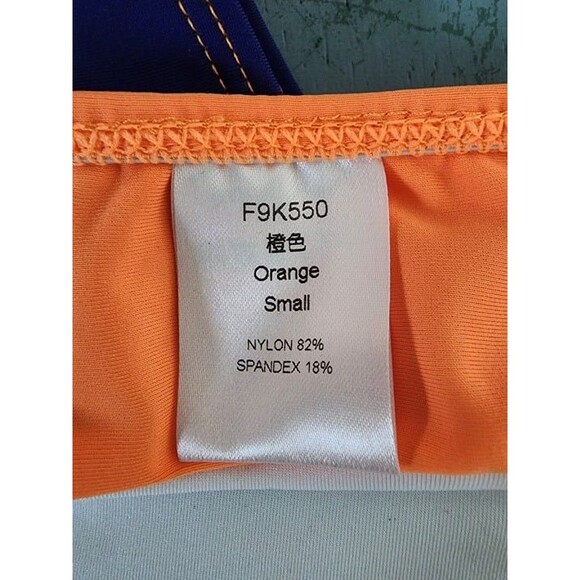 Women's Orange, Blue & White Two-Piece Swimsuit Size: Small. NEW - Picture 4 of 4